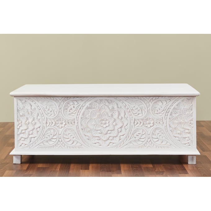 Modarte Anglo White Hand Carved Trunk MDRT-AT01-101