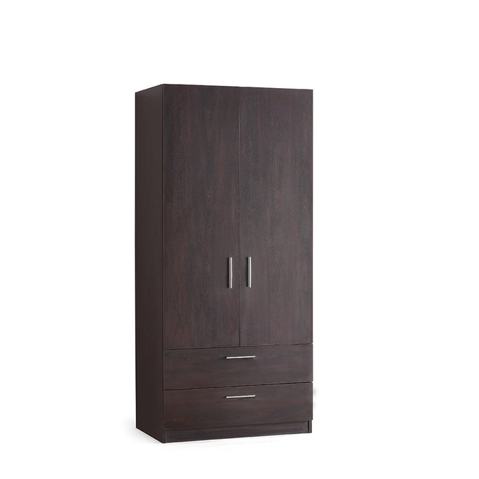 Modarte Cambridge Matte Wenge Freestanding 2 Doors Wardrobe Cabinet MDRT-CM21-35-2D-105