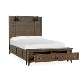 Magnussen Home Bay Creek Toasted Nutmeg Queen Panel Storage Bed