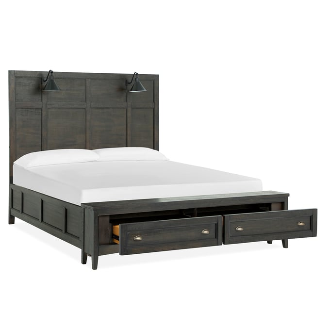 Magnussen Home Westley Falls Graphite King Panel Storage Bed MG-B4399-69-KSBED