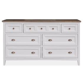 Magnussen Home Heron Cove Chalk White Two Tone Drawer Dresser