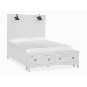 Magnussen Home Heron Cove Chalk White Queen Panel Storage Bed