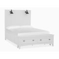 Wood Queen Panel Bed Storage Footboard SU