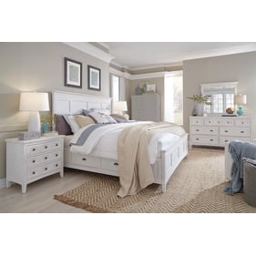 Magnussen Home Heron Cove 4pc Bedroom Set With King Panel Storage Bed