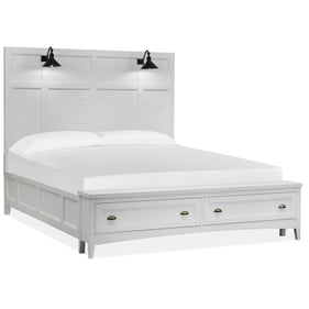 Magnussen Home Heron Cove Chalk White King Panel Storage Bed