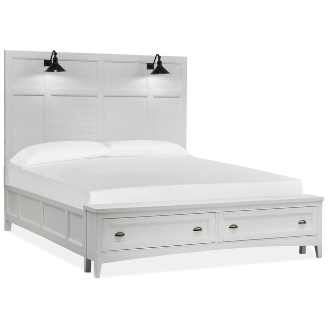 Magnussen Home Heron Cove Chalk White King Panel Storage Bed MG-B4400-69-KSBED