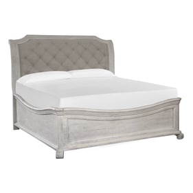 Magnussen Home Bronwyn Alabaster Queen Sleigh Shaped Footboard Bed