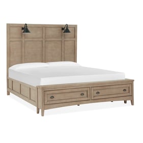 Magnussen Home Paxton Place Dovetail Grey King Panel Storage Bed