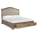 Wood Queen Sleigh Bed Storage Footboard SU