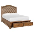 Wood Queen Sleigh Bed Storage Footboard SU