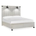 Wood Queen Panel Bed Headboard w/2 Lamps KD