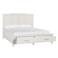 Wood Queen Panel Bed Storage Footboard SU