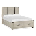 Wood Queen Panel Bed Storage Footboard SU