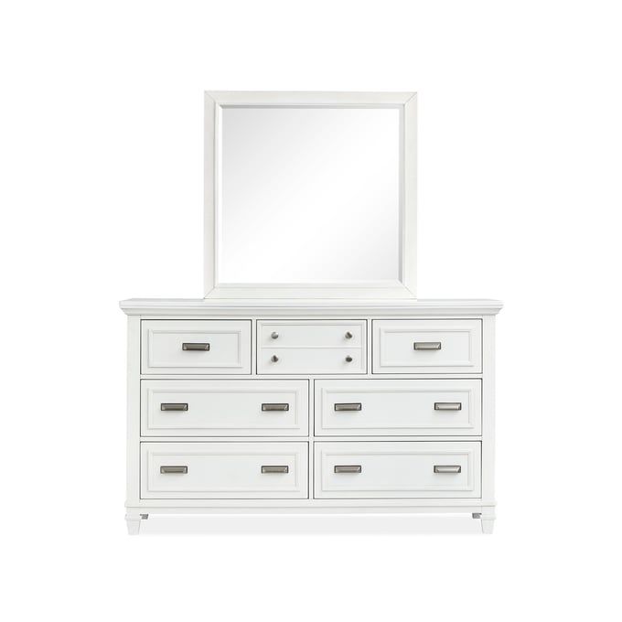 Magnussen Home Charleston White Wood Dresser and Mirror MG-B5611-20WH-40WH-DRMR