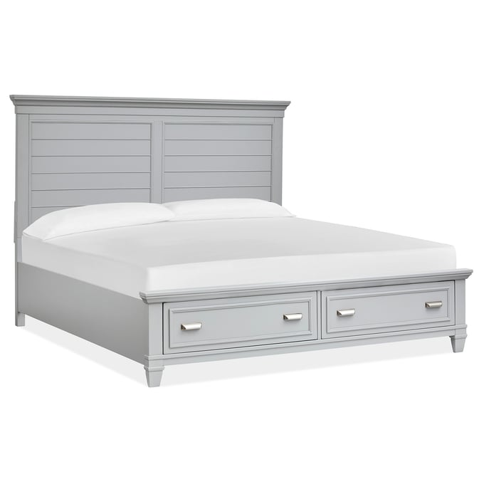 Magnussen Home Charleston Grey Wood Queen Panel Storage Bed MG-B5611-54-GY-QPSBED