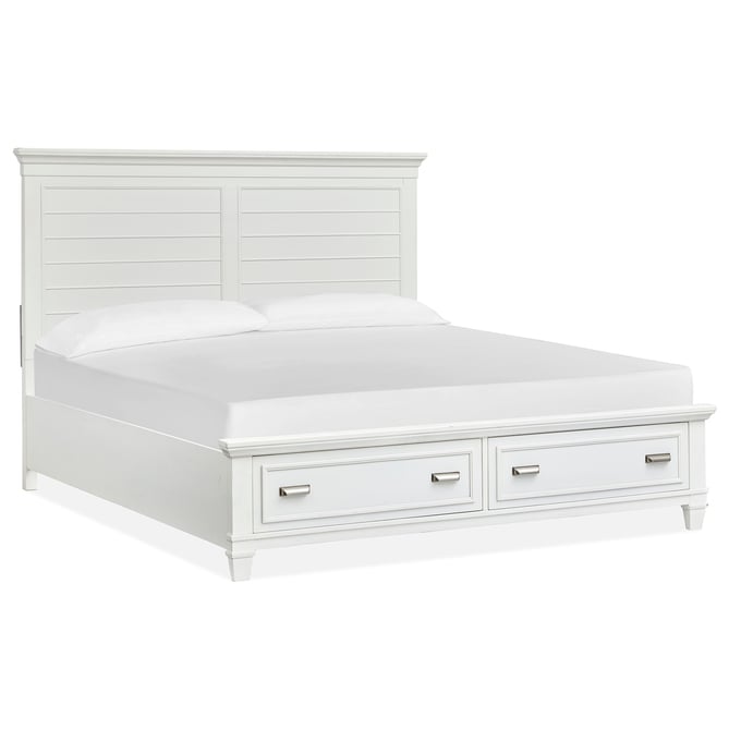 Magnussen Home Charleston White Wood Queen Panel Storage Bed MG-B5611-54-WH-QPSBED