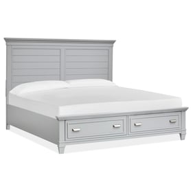 Magnussen Home Charleston Grey Wood King Panel Storage Bed