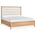 Wood King Panel Bed Upholstered Headboard KD