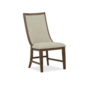 2 Magnussen Home Bay Creek Wood Upholstered Host Side Chairs