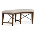 Wood Curved Bench w/Upholstered Seat KD