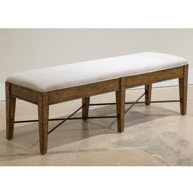 Magnussen Home Bay Creek Toasted Nutmeg Baja Fog Upholstered Bench