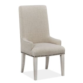 2 Magnussen Home Bronwyn Alabaster Baja Natural Upholstered Host Side Chair...