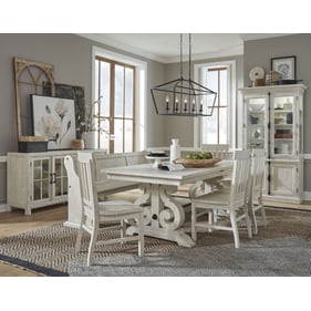 Magnussen Home Bronwyn Alabaster 6pc Dining Room Set