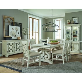 Magnussen Home Bronwyn Alabaster Upholstered 7pc Dining Room Set