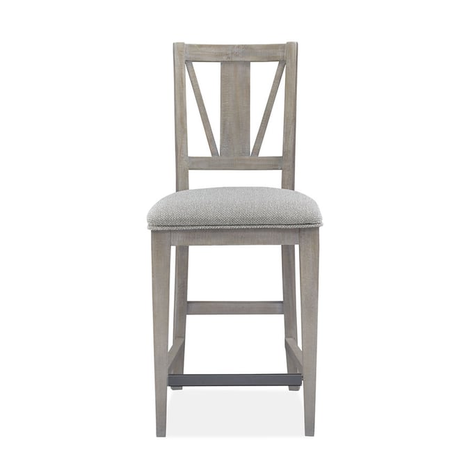 2 Magnussen Home Paxton Place Dovetail Grey Baja Fog Upholstered Counter Chairs MG-D4805-82