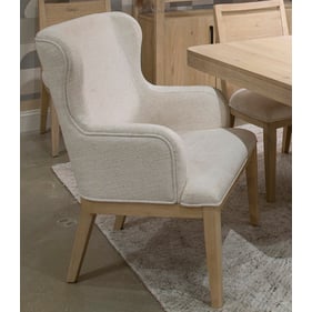 2 Magnussen Home Somerset Wood Dining Arm Chairs with Upholstered Seat and ...