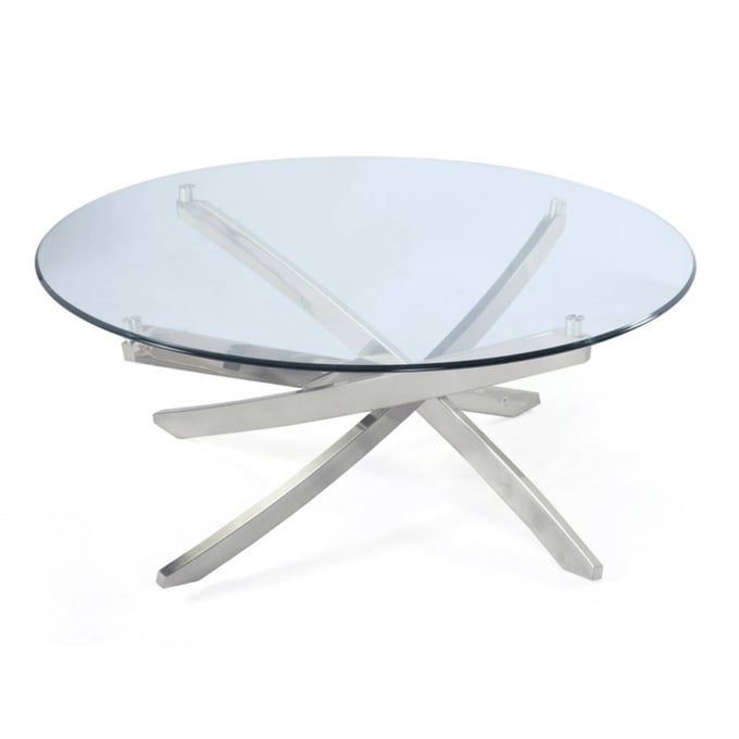 Magnussen Home Zila Nickel Round Cocktail Table MG-T2050-45