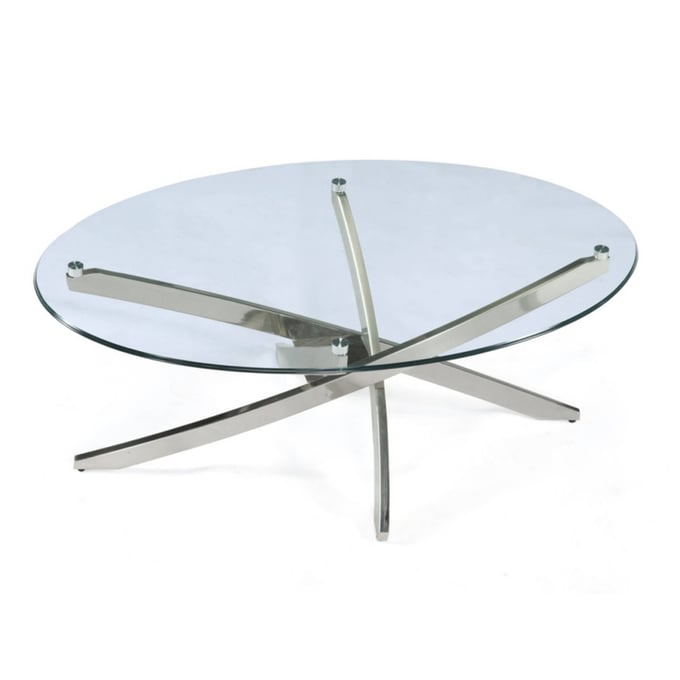 Magnussen Home Zila Nickel Oval Cocktail Table MG-T2050-47