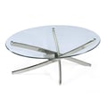 Brushed Nickel Oval Cocktail Table Base KD