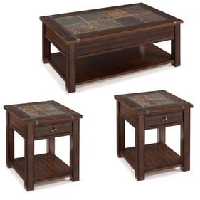 Magnussen Home Roanoke Cherry 3pc Coffee Table Set