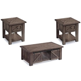 Magnussen Home Garrett Wood 3pc Coffee Table Set