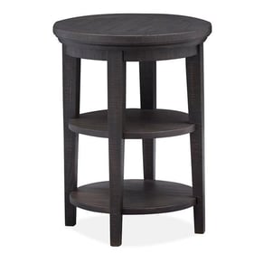 Magnussen Home Westley Falls Graphite Round Accent End Table