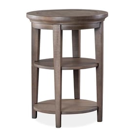 Magnussen Home Paxton Place Dovetail Grey Round Accent End Table