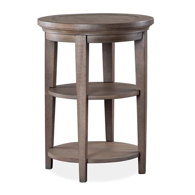 Magnussen Home Paxton Place Dovetail Grey Round Accent End Table MG-T4805-35