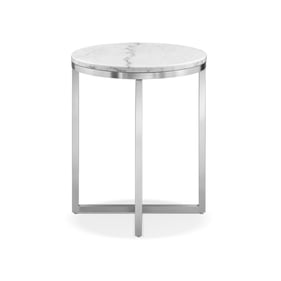 Magnussen Home Esme White Round End Table