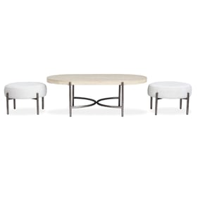 Magnussen Home Jennings Weathered Grey 3pc Coffee Table Set