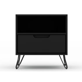 Manhattan Comfort Rockefeller Black 1.0 Night Stand