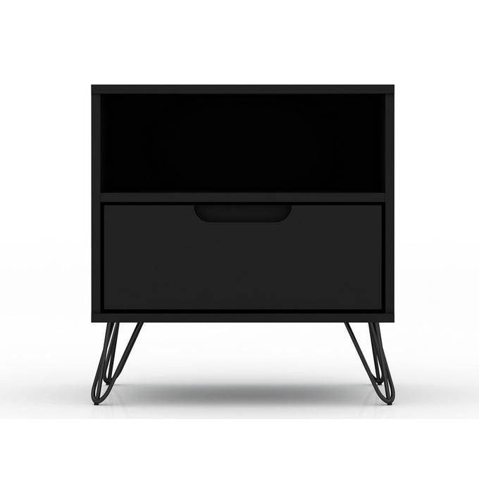 Manhattan Comfort Rockefeller Black 1.0 Night Stand MHC-101GMC2