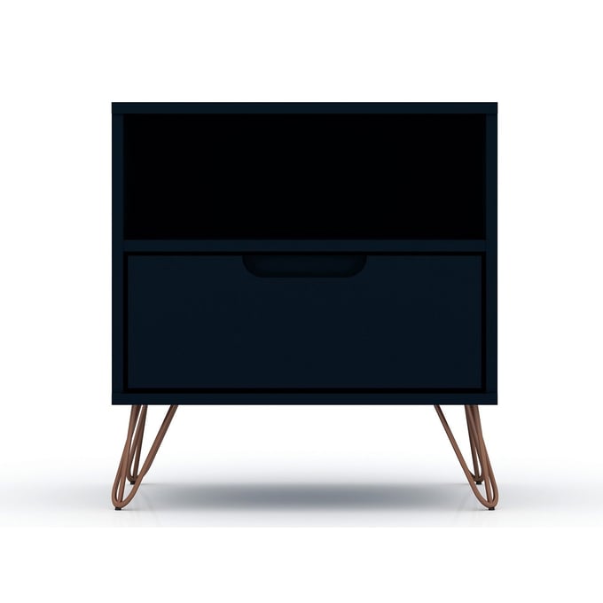 Manhattan Comfort Rockefeller Midnight Blue 1.0 Night Stand MHC-101GMC4