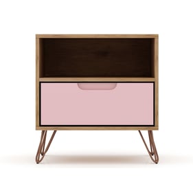 Manhattan Comfort Rockefeller Nature Rose Pink 1.0 Night Stand