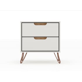 Manhattan Comfort Rockefeller Off White Nature 2.0 Night Stand