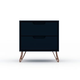 Manhattan Comfort Rockefeller Midnight Blue 2.0 Night Stand