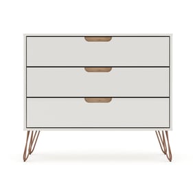 Manhattan Comfort Rockefeller Off White Nature 3 Drawers Dresser