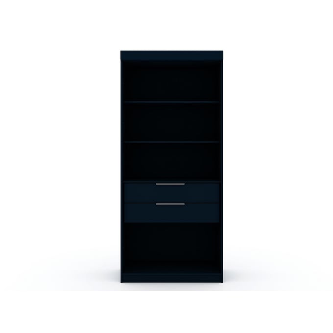 Manhattan Comfort Mulberry Midnight Blue Open 1 Sectional Armoire Wardrobe Closet MHC-109GMC4