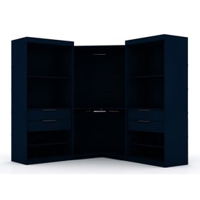 Manhattan Comfort Mulberry Midnight Blue 3pc Open Sectional Wardrobe Corner...