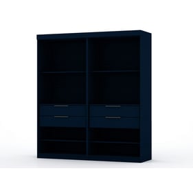 2 Manhattan Comfort Mulberry Midnight Blue Open Sectional Wardrobe Closets